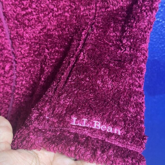 L.L. Bean Vest Full Zip Plush Burgundy Women's Size XL Zippered Pockets Casual - Picture 3 of 11